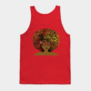 Galaxy Girl Red Afro Tank Top